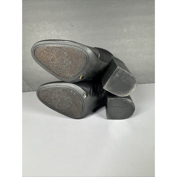 Vince‎ Camuto DIANDRA Black Leather Sock Bootie Chunky Heel Pull On Boot Sz 7 M - Picture 11 of 12